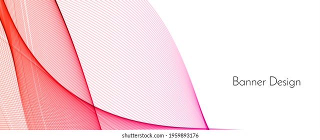 Abstract red modern decorative stylish wave banner background vector