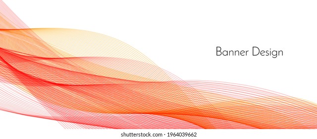 Abstract red modern decorative stylish wave banner background vector