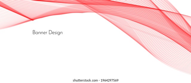 Abstract red modern decorative stylish wave banner background vector