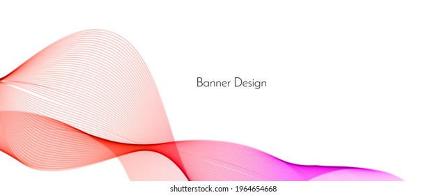 Abstract red modern decorative stylish wave banner background vector