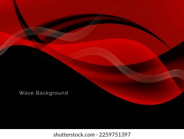 Abstract red modern decorative stylish wave background vector