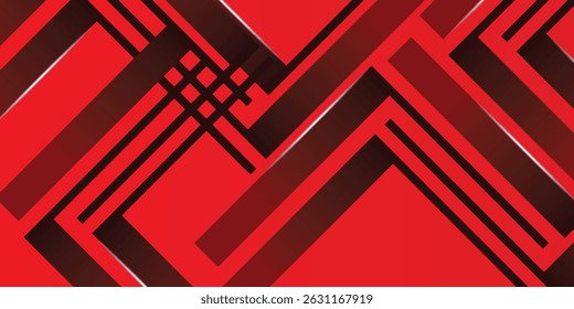 Abstract red modern decorative stylish wave banner background vector