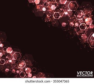 Abstract red modern geometric digital - Vector Background.