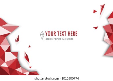 Abstract red modern geometric polygonal vector background