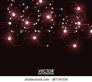 Abstract red modern geometric shining pattern digital - Vector Background.