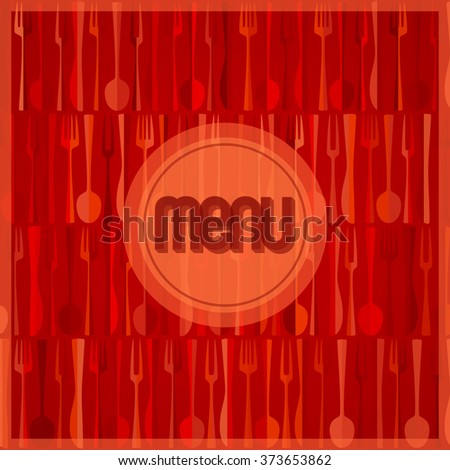 Abstract red modern restaurant or cafe menu cover card design, vector