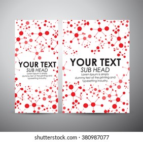 Abstract red Molecule. Graphics resources design template. Vector illustration