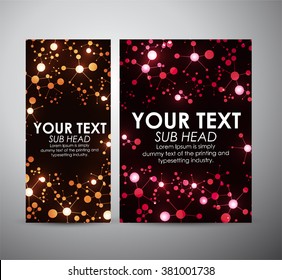 Abstract red Molecule. Graphics resources design template. Vector illustration