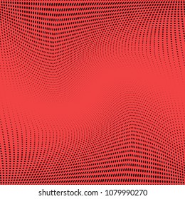Abstract red monochrome halftone pattern. Soft curves. Design template vector illustration with dots. Modern dotted background for web sites,sticker labels, banners, corporate identity,cover design