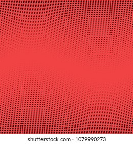 Abstract red monochrome halftone pattern. Soft curves. Design template vector illustration with dots. Modern dotted background for web sites,sticker labels, banners, corporate identity,cover design