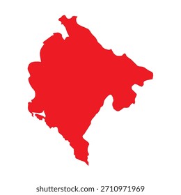 Abstract Red Montenegro Simple Map