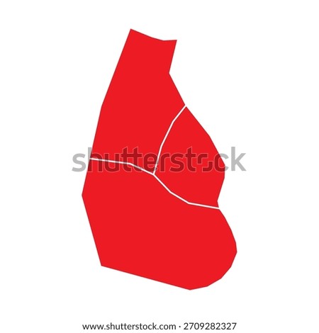 Abstract Red Montserrat Map with Cities