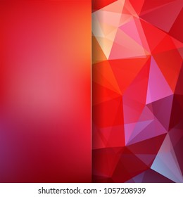 Abstract red mosaic background. Blur background. Triangle geometric background. Design elements. Vector illustration