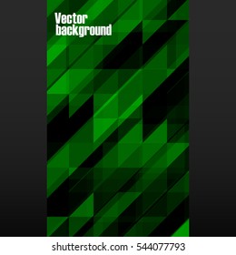 Abstract red mosaic banner on black background. Vector illustration. Eps 10
