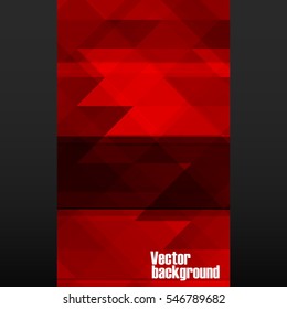Abstract red mosaic banner on black background. Vector illustration. Eps 10
