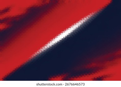 Abstrakte rote Marine Halbton Farbverlauf Vektorhintergrund mit diagonaler Teilung und hellen weißen Kanten Neon glitch Effekt moderne digitale Textur für Plakate Banner und Abdeckungen