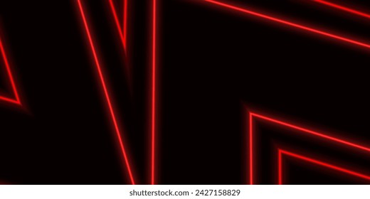 abstract red neon arrow lines on the dark background.