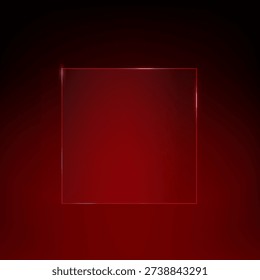  Abstract Red Neon Frame on Dark Gradient Background