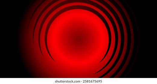 Abstract red neon light circles background.
