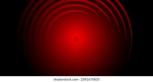 Abstract red neon light circles background.