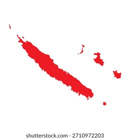 Abstract Red New Caledonia Simple Map