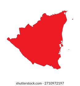 Abstract Red Nicaragua Simple Map