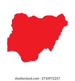 Abstract Red Nigeria Simple Map
