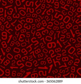 Abstract Red Number Seamless Background. Vector illustration