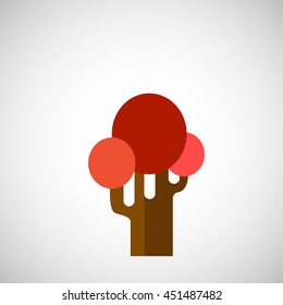 abstract red oak on a white background.