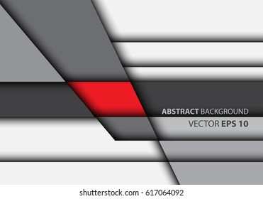Abstract red on gray overlap style design modern background vector illustration.