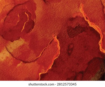 Abstract red and orange batik-style texture background with organic flowing lines and warm gradient watercolor effect