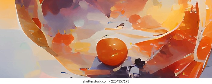 Abstract red orange color autumn design banner. Orange color design element. Vector illustration
