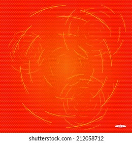 abstract red orange floral pattern on yellow background vector