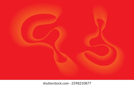 Abstract red and orange flowing shapes Background Design Wallpaper