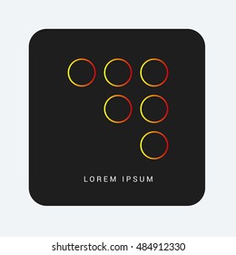 Abstract Red & Orange gradient attractive line thin icon / logo design