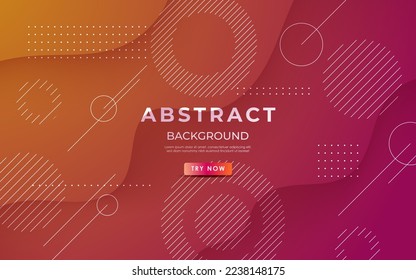 abstract red orange gradient dynamic wavy shadow fluid geometric shape composition background. eps10 vector