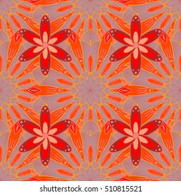 Abstract red, orange, and gray background with petal flower. Vector