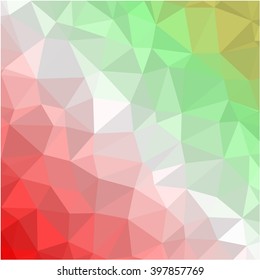 Abstract red orange and green polygon background