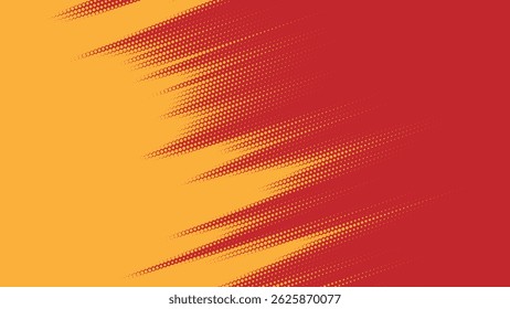 abstract red and orange halftone banner design 