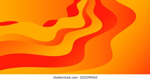 Abstrakter roter und orangefarbener, scharfer Hintergrund. Kurven Lava.