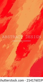 Abstract Red Orange Pink paint Background. Design banner element. Vector illustration