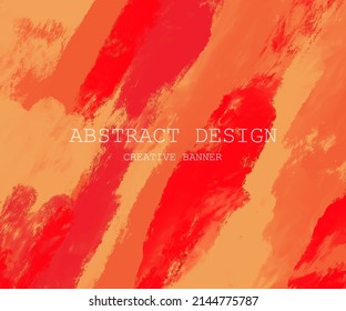 Abstract Red Orange Pink paint Background. Design banner element. Vector illustration