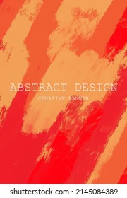 Abstract Red Orange Pink paint Background. Design banner element. Vector illustration