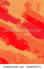 Abstract Red Orange Pink paint Background. Design banner element. Vector illustration