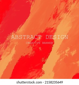 Abstract Red Orange Pink paint Background. Design banner element. Vector illustration