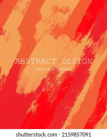 Abstract Red Orange Pink paint Background. Design banner element. Vector illustration