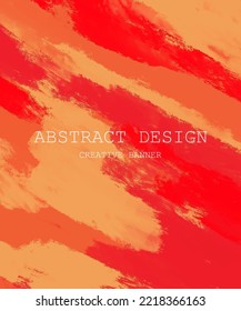 Abstract Red Orange Pink paint Background. Design banner element. Vector illustration
