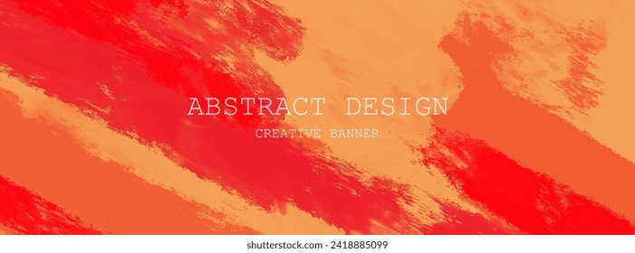Abstract Red Orange Pink paint Background. Design banner element. Vector illustration