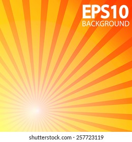 Abstract red and orange rays background. Vector illustration