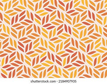 abstract red orange rectangle, retro styled leaf pattern, geometric texture background, vector illustration, natural line art